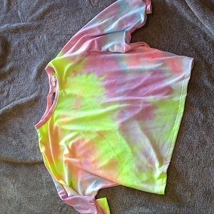 Sweet Lovely cutout back batwing tie dye top